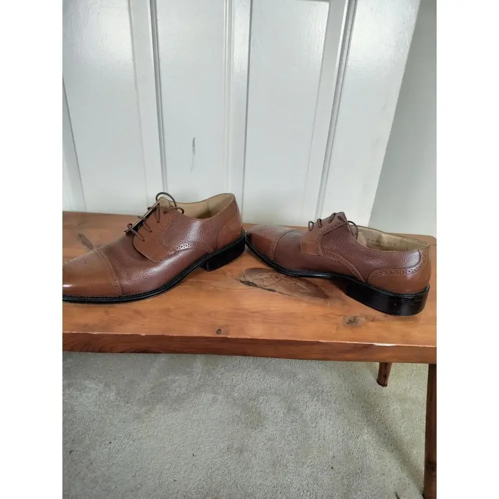 Giorgio Brutini Men’s Brown Leather Cap Toe‎ Derby Shoes  Made in Brazil Sz 12
